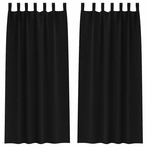 Pimendavad kardinad 2 tk, must polüester, 225 x 140 cm – 2