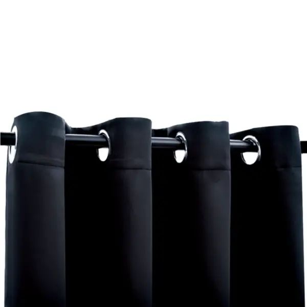 Pimendavad kardinad metallrõngastega, 2 tk, must, 140 x 225 cm – 4