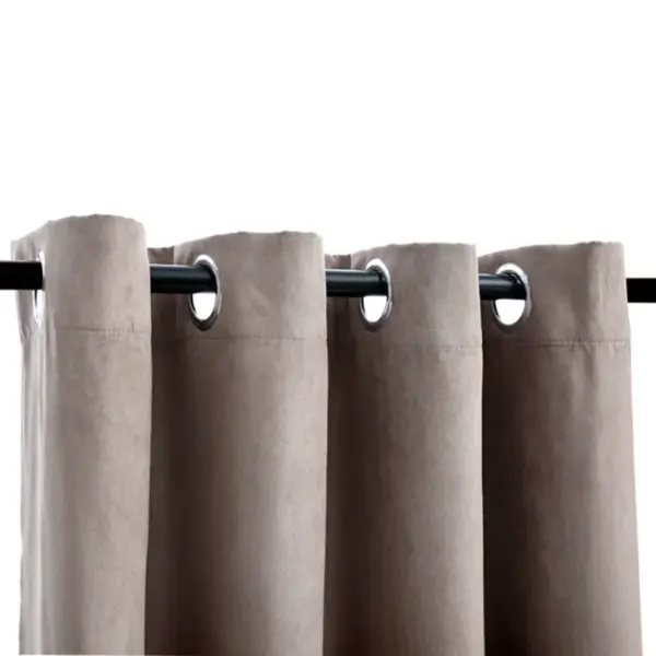 Pimendavad seemisnahkse pinnaga kardinad metallrõngastega, 2 tk, pruunikashall, 140 x 225 cm – 3