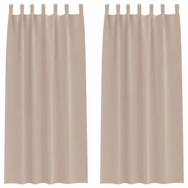 Pimendavad kardinad rõngaste ja konksudega, pruunikashall, 2 tk, 225 x 140 cm, polüester – 2