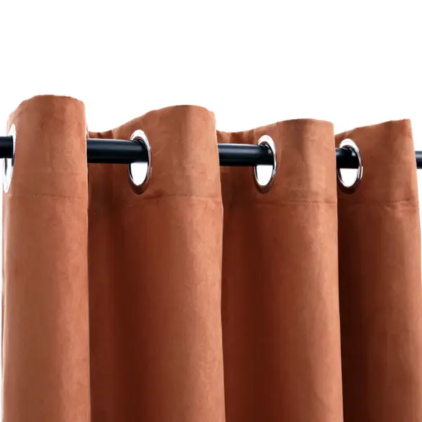 Pimendavad kardinad metallrõngastega, 2 tk, roostevärvi, 140 x 175 cm – 3