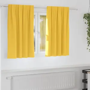 Pimendavad kardinad rõngastega, sinepikollane, 2 tk, 140 x 140 cm