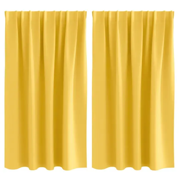 Pimendavad kardinad rõngastega, sinepikollane, 2 tk, 140 x 140 cm - 2