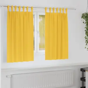 Pimendavad kardinad 2 tk, sinepikollane polüester, 140 x 140 cm