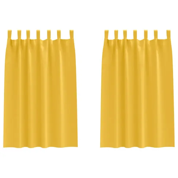 Pimendavad aasadega kardinad, 2 tk, sinepikollane polüester, 175 x 140 cm - 2