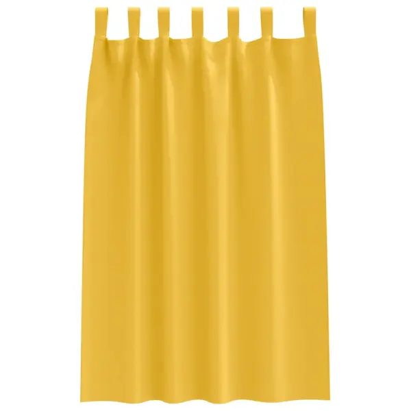 Pimendavad aasadega kardinad, 2 tk, sinepikollane polüester, 175 x 140 cm - 4