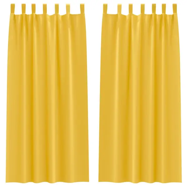 Pimendavad kardinad 2 tk, sinepikollane polüester, 260 x 140 cm – 2