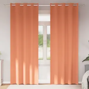 Pimendavad kardinad rõngastega, 2 tk, terrakota, 225 x 140 cm, polüester