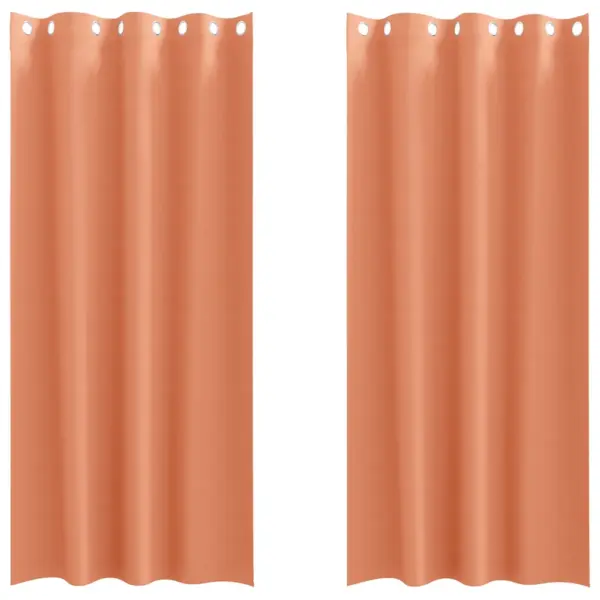 Pimendavad kardinad rõngastega, 2 tk, terrakota, 225 x 140 cm, polüester – 2