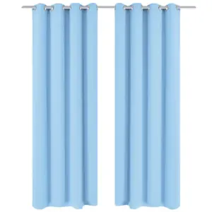 Pimendavad kardinad metallöösidega, 2 tk, türkiissinine, 135 x 175 cm