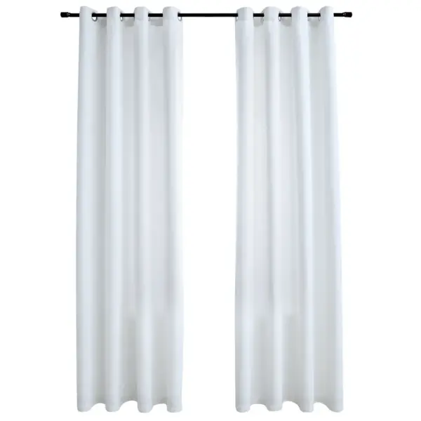 Pimendavad kardinad metallrõngastega, 2 tk, valge, 140 x 175 cm – 2
