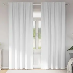 Pimendavad kardinad, 2 tk, puhas valge, 225 x 140 cm, polüester