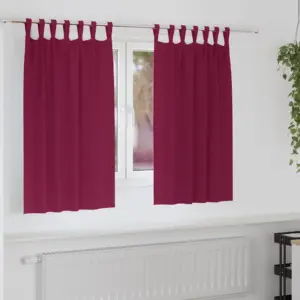 Pimendavad kardinad 2 tk, veinipunane polüester, 140 x 140 cm