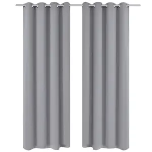 Pimendavad kardinad metallöösidega, 2 tk, hall, 135 x 175 cm