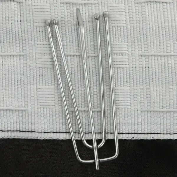 Pimendavad kardinad metallkonksudega, linase välimusega, 2 tk, must, 140 x 175 cm – 4