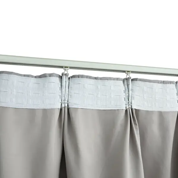 Pimendavad seemisnahkse pinnaga kardinad metallkonksudega, hall, 140 x 245 cm, 2 tk – 4