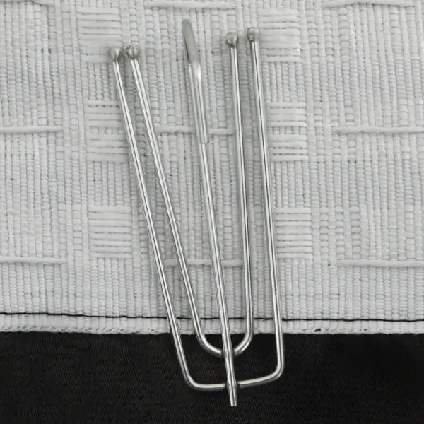 Pimendavad kardinad metallkonksudega, linase välimusega, 2 tk, must, 140 x 225 cm – 3