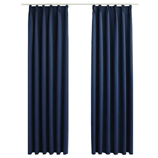Pimendavad kardinad metallkonksudega, 2 tk, sinine, 140 x 225 cm - 2