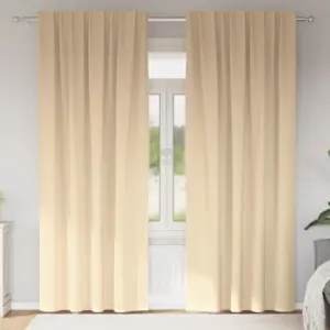 Pimendavad kardinad 80–90% valguse blokeeringuga, kreem, 225 x 140 cm, 2 tk, polüester