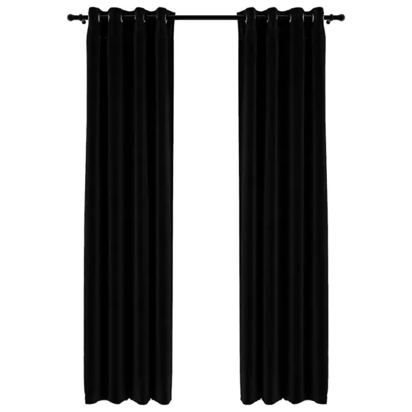 Pimendavad kardinad linase välimusega kangast, must, 2 tk, 140 x 245 cm – 2