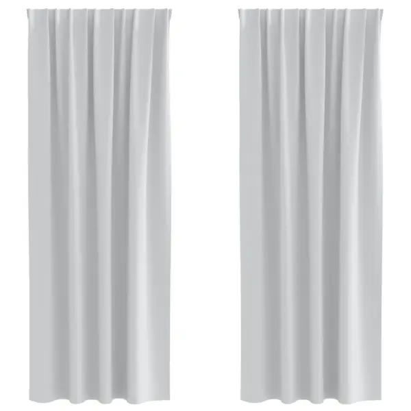 Pimendavad kardinad rõngaste ja konksusüsteemiga, 2 tk, kahvatu hall, 245 x 140 cm – 2