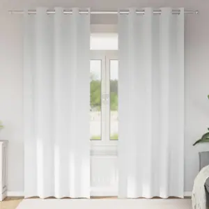 Pimendavad kardinad rõngastega, 2 tk, puhas valge, 225 x 140 cm, polüester