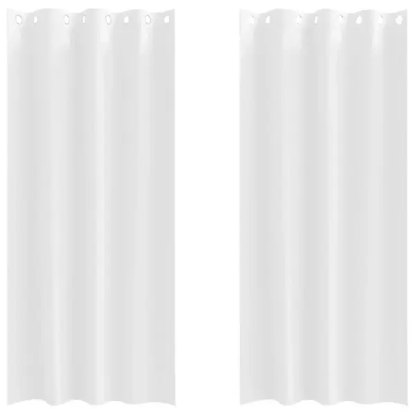 Pimendavad kardinad rõngastega, 2 tk, puhas valge, 225 x 140 cm, polüester – 2