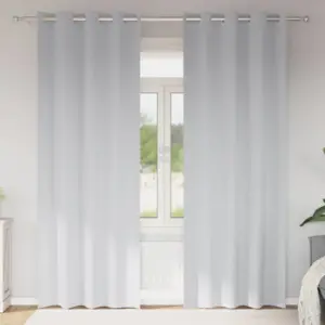 Pimendavad kardinad rõngastega, 2 tk, kahvatu hall, 260 x 140 cm, polüester
