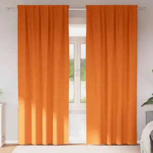 Pimendavad kardinad rõngastega, 2 tk, erk oranž, 225 x 140 cm
