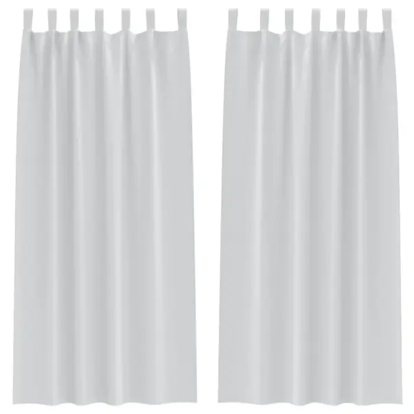 Pimendavad kardinad rõngastega, 2 tk, kahvatu hall, 225 x 140 cm, polüester – 2