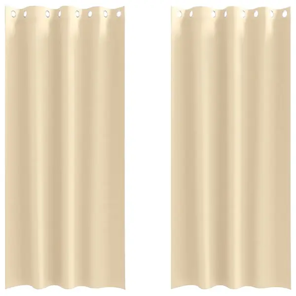 Pimendavad kardinad rõngastega, 2 tk, kreemjas, 225 x 140 cm, polüester – 2