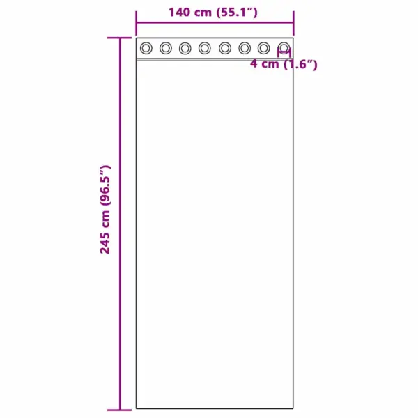 Pimendavad kardinad rõngastega, veinpunane, 2 tk, 245 x 140 cm, polüester – 8
