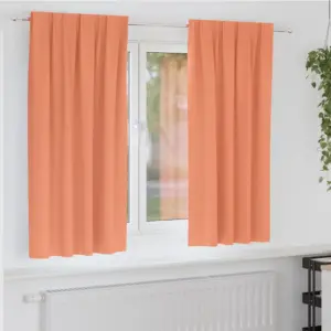Pimendavad kardinad rõngaste ja konksudega, terrakota, 2 tk, 175 x 140 cm, polüester