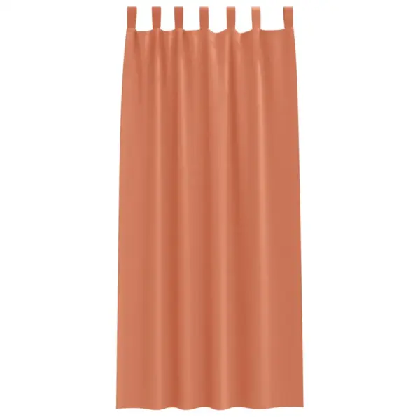 Pimendavad kardinad rõngastega, terrakota polüester, 2 tk, 225 x 140 cm – 4
