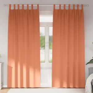 Pimendavad kardinad rõngastega, 2 tk, terrakota polüester, 245 x 140 cm