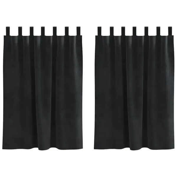 Pimendavad sametkardinad, must, 140 x 140 cm, 2 tk, kangast aasadega – 2