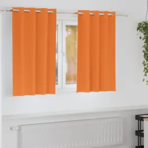 Pimendavad kardinad rõngastega, 2 tk, erk oranž, 140 x 140 cm, polüester