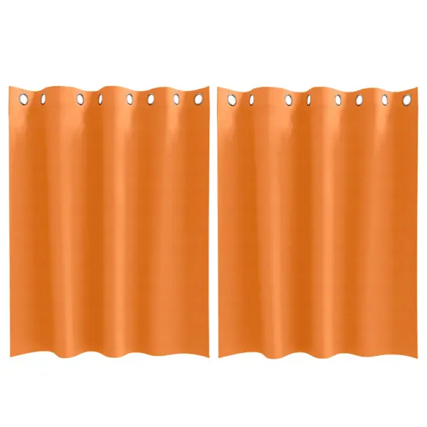 Pimendavad kardinad rõngastega, 2 tk, erk oranž, 140 x 140 cm, polüester – 2