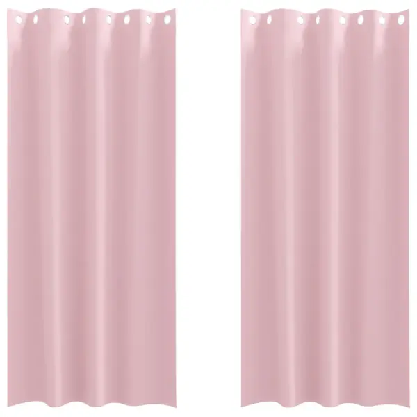 Pimendavad rõngastega kardinad, 2 tk, beebiroosa, polüester, 245 x 140 cm – 2