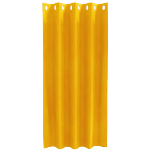 Pimendavad sametkardinad, sinepikollane, rõngaskinnitusega, 2 tk, 140 x 175 cm – 5