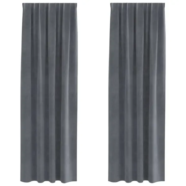 Pimendavad sametkardinad, helehall, 2 tk, 140 x 260 cm – 2