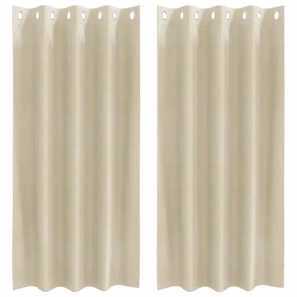 Pimendavad sametkardinad rõngastega, kreemjas, 2 tk, 140 x 175 cm – 2