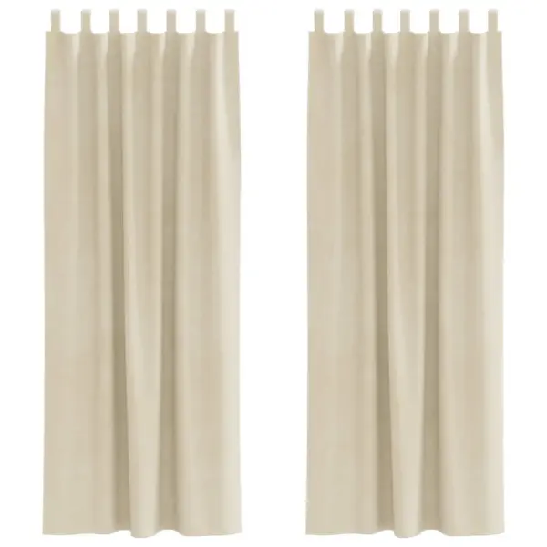 Pimendavad sametkardinad kangasaasadega, 2 tk, kreemjas, 140 x 225 cm – 2