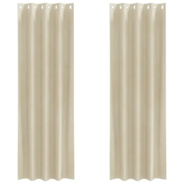 Pimendavad sametkardinad öösilmustega, 2 tk, kreemjas, 140 x 245 cm – 2