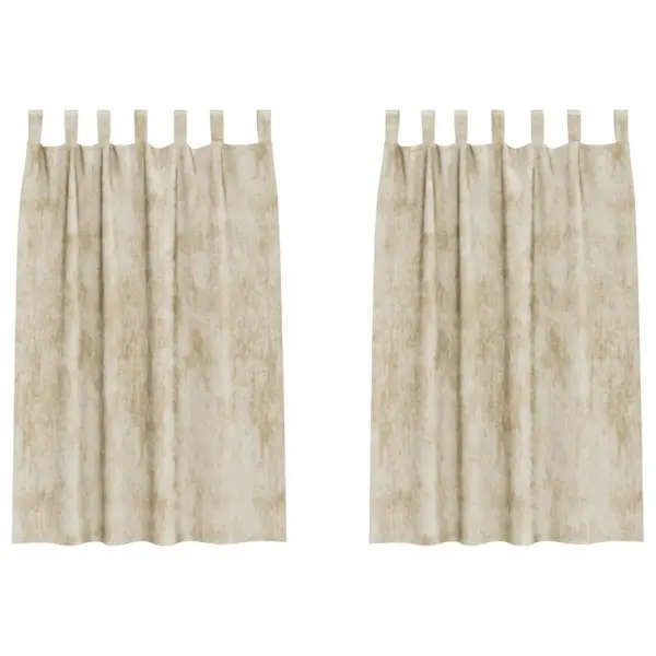 Sametkardinad, 2 tk, kreemjas, 175 x 140 cm - 2
