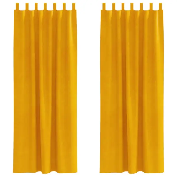 Pimendavad sametkardinad, 2 tk, sinepikollane, 140 x 245 cm – 2