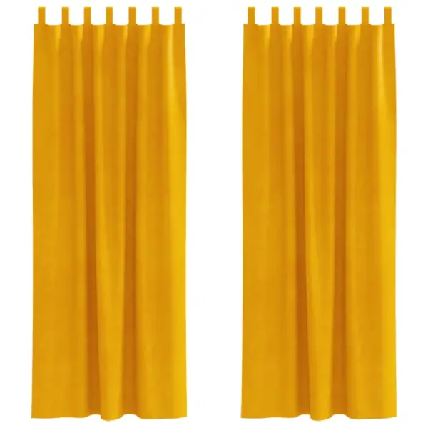 Pimendavad sametkardinad kangast aasadega, 2 tk, sinepikollane, 140 x 260 cm – 2