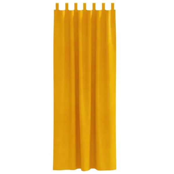 Pimendavad sametkardinad kangast aasadega, 2 tk, sinepikollane, 140 x 260 cm – 4