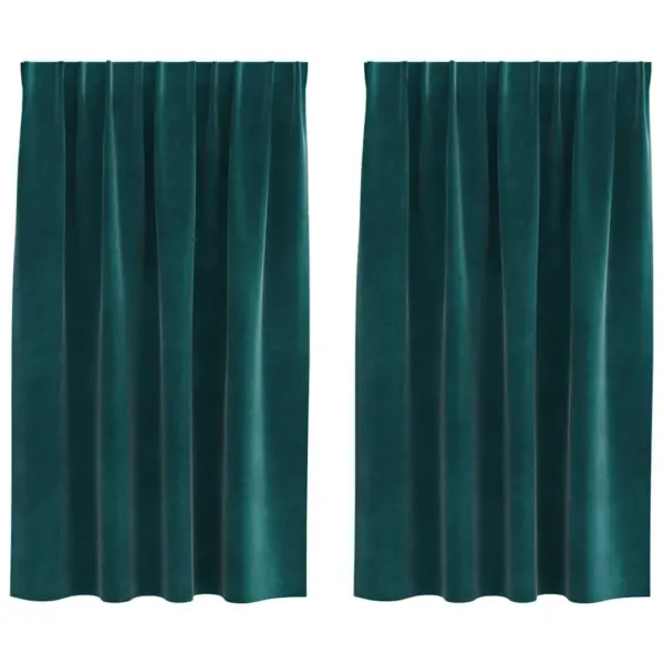 Pimendavad sametkardinad, tume roheline, 2 tk, 140 x 140 cm – 2