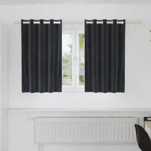 Pimendavad sametkardinad silmustega, tumehall, 2 tk, 140 x 140 cm